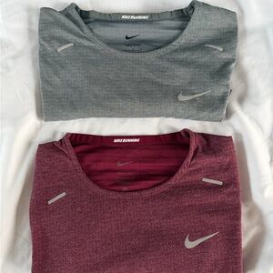 Pair of Nike Men’s Running Tops - Gray & Maroon Size Large